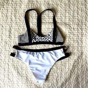 rip curl Black & White Mixed Print Bikini